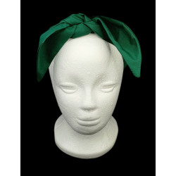 Plain Dark Green Self Tie Headband