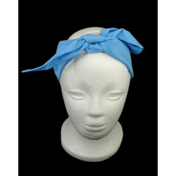 Plain Cornflower Blue Self Tie Headband