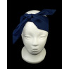 Plain Navy Blue Self Tie Headband