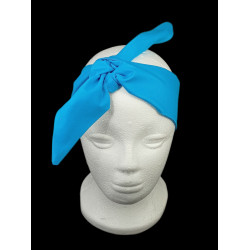 Plain Turquoise Self Tie Headband