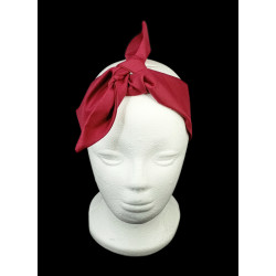 Plain Wine Self Tie Headband