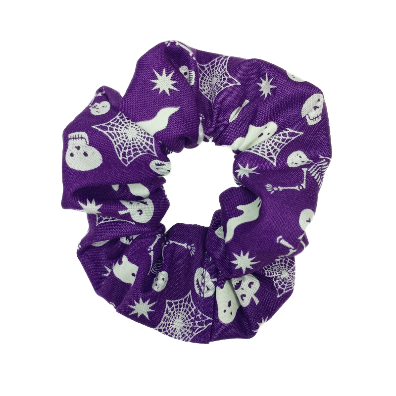 Glow in the Dark Purple Halloween Scrunchie