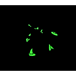 Glow in the Dark Halloween Witches Hats Scrunchie