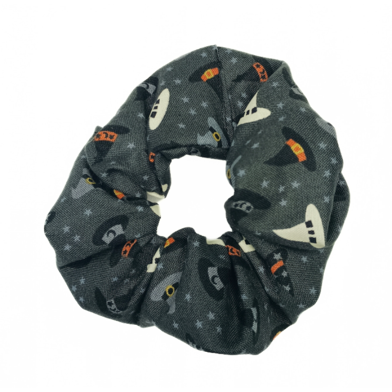 Glow in the Dark Halloween Witches Hats Scrunchie