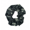Glow in the Dark Halloween Grey Floral Cobwebs Scrunchie