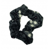 Glow in the Dark Halloween Grey Floral Cobwebs Mini Scrunchie