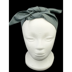 Plain Dark Grey Self Tie Headband
