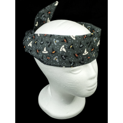 Glow in the Dark Halloween Witches Hats Self Tie Headband