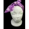 Glow in the Dark Halloween Purple Floral Cobwebs Self Tie Headband