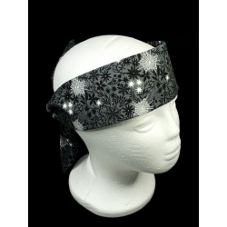 Glow in the Dark Halloween Grey Floral Cobwebs Self Tie Headband