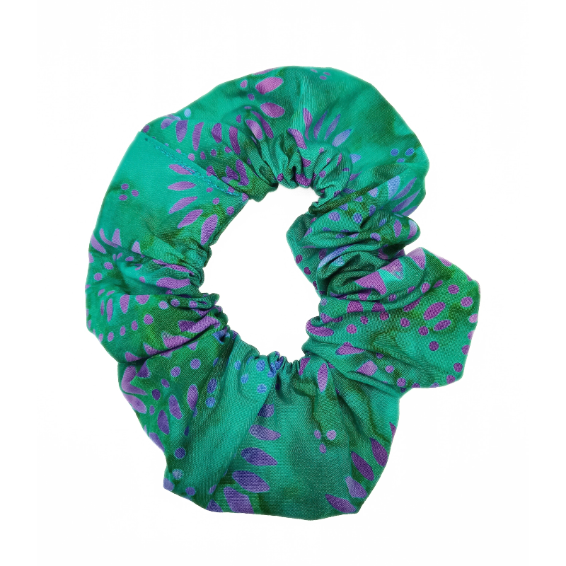 Teal Batik Scrunchie