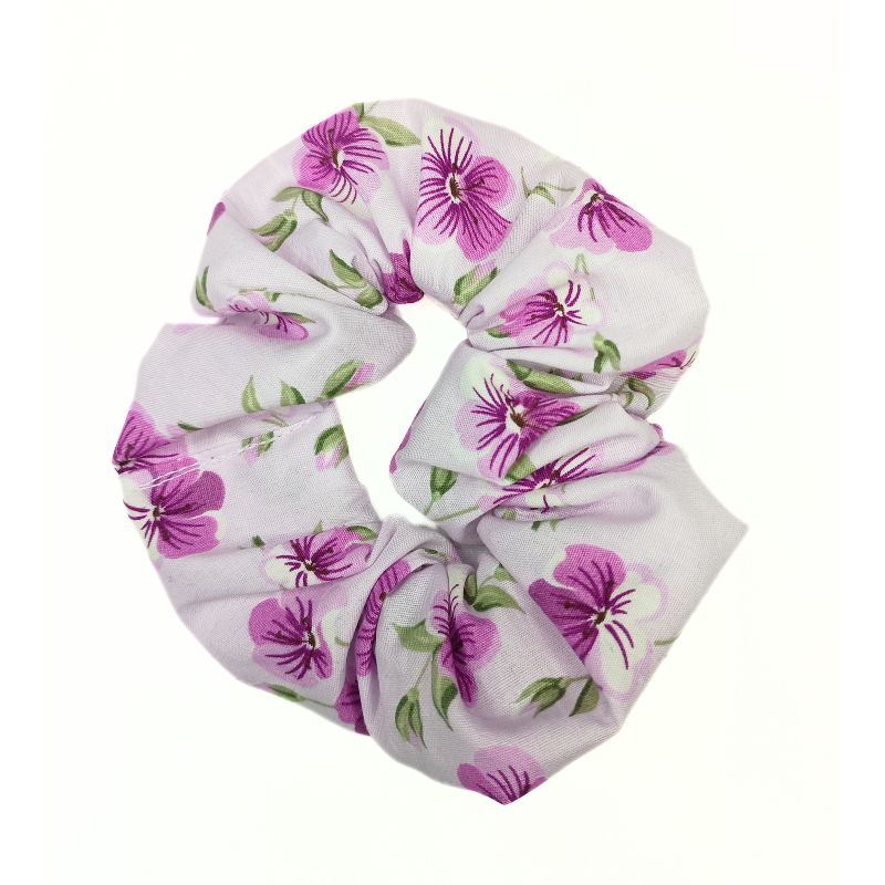Lilac Floral Scrunchie