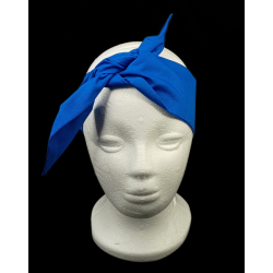 Plain Royal Blue Self Tie Headband