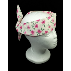 Cream & Pink Floral Self Tie Headband