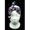 Navy & Pink Floral Self Tie Headband