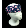 Navy & Pink Floral Self Tie Headband