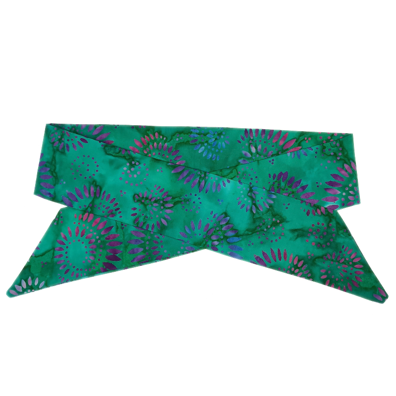 Teal Batik Self Tie Headband