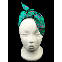 Teal Batik Self Tie Headband