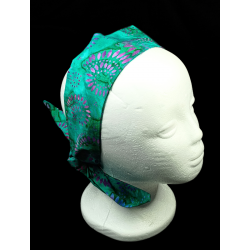 Teal Batik Self Tie Headband
