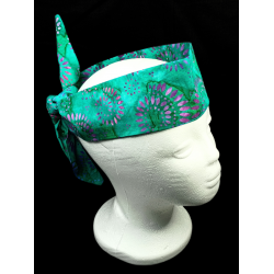 Teal Batik Self Tie Headband