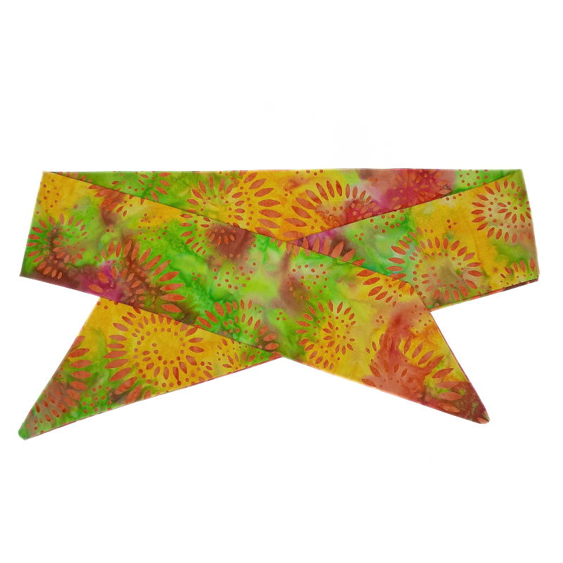 Yellow, Green & Red Batik Self Tie Headband