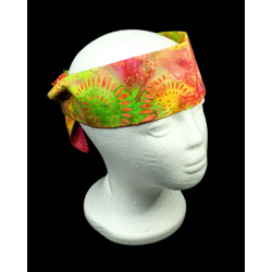 Yellow, Green & Red Batik Self Tie Headband