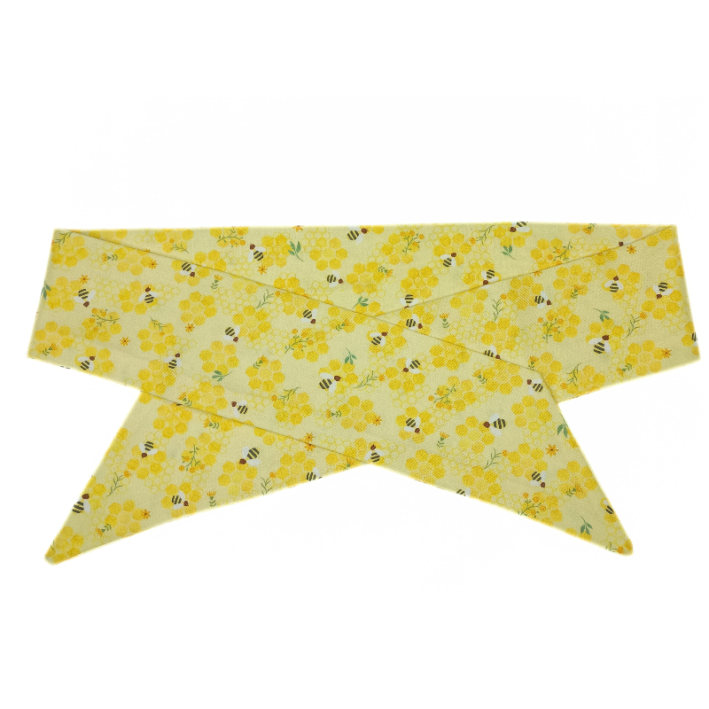 Yellow Honeycomb Bees Self Tie Headband