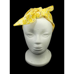 Yellow Honeycomb Bees Self Tie Headband