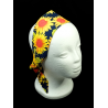Navy Sunflowers Self Tie Headband