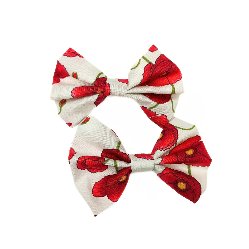 White Poppy Hair Bows