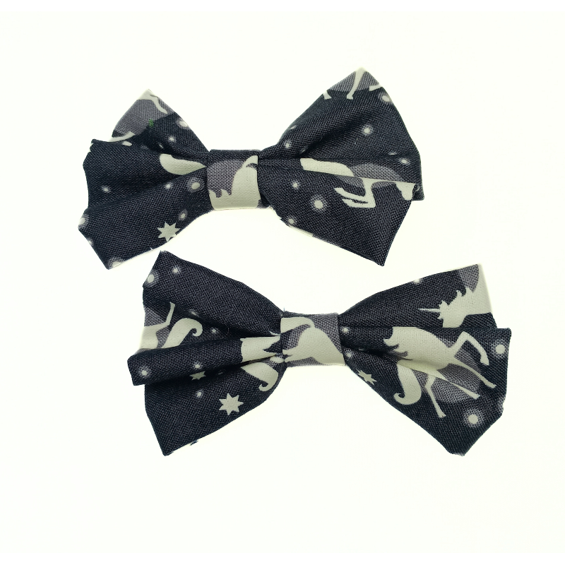 Glow in the Dark Black Unicorn Hair Bows
