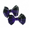 Purple, Black and White Tartan Hair Bows