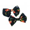 Black Floral Hair Bows