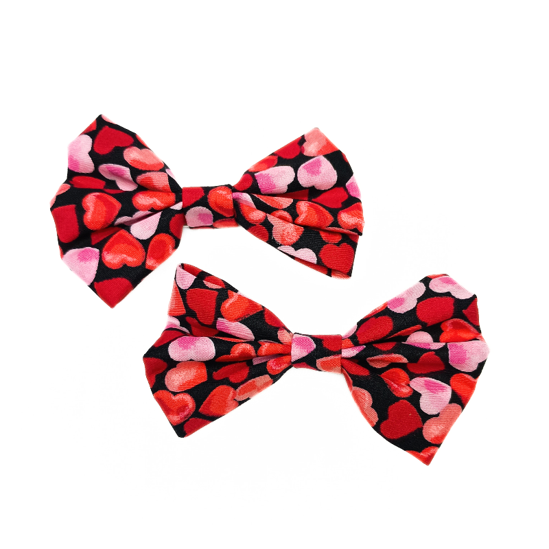 Black Hearts Hair Bows