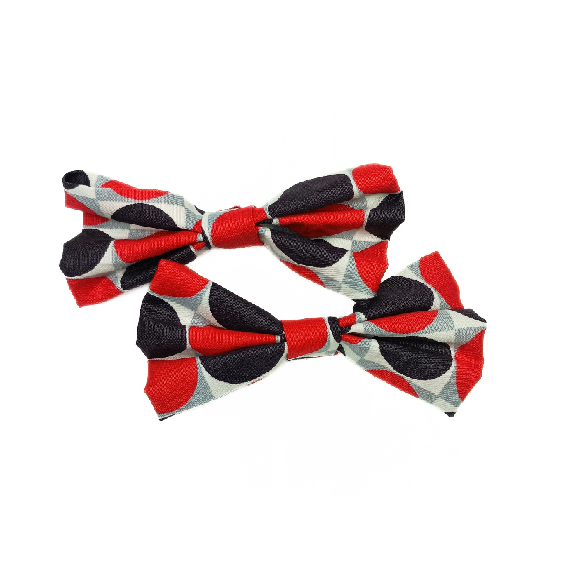 Red & Black Spot Hair Bows