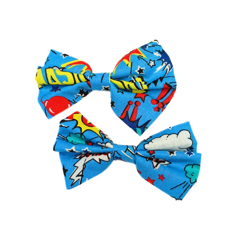 Blue Comic Hair Bows