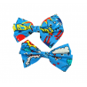 Blue Comic Hair Bows