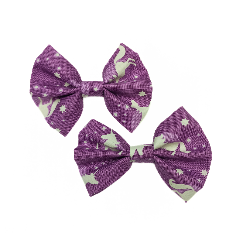 Glow in the Dark Purple Berry Unicorn Hair Bows