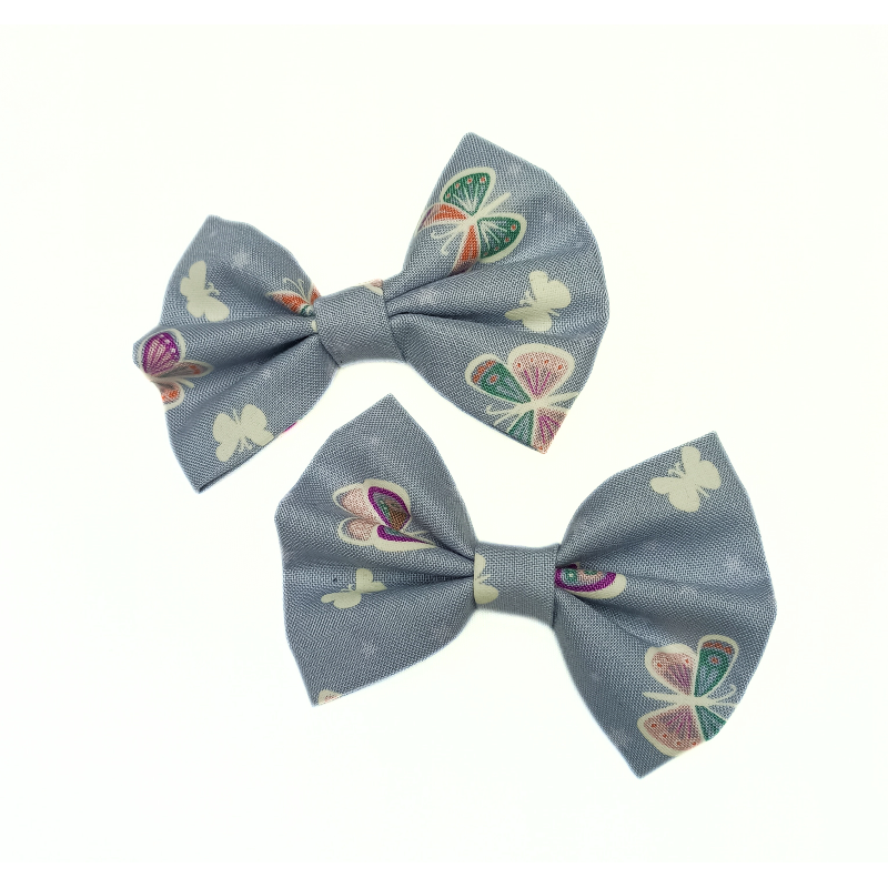 Glow in the Dark Grey Butterfly Hair Bows