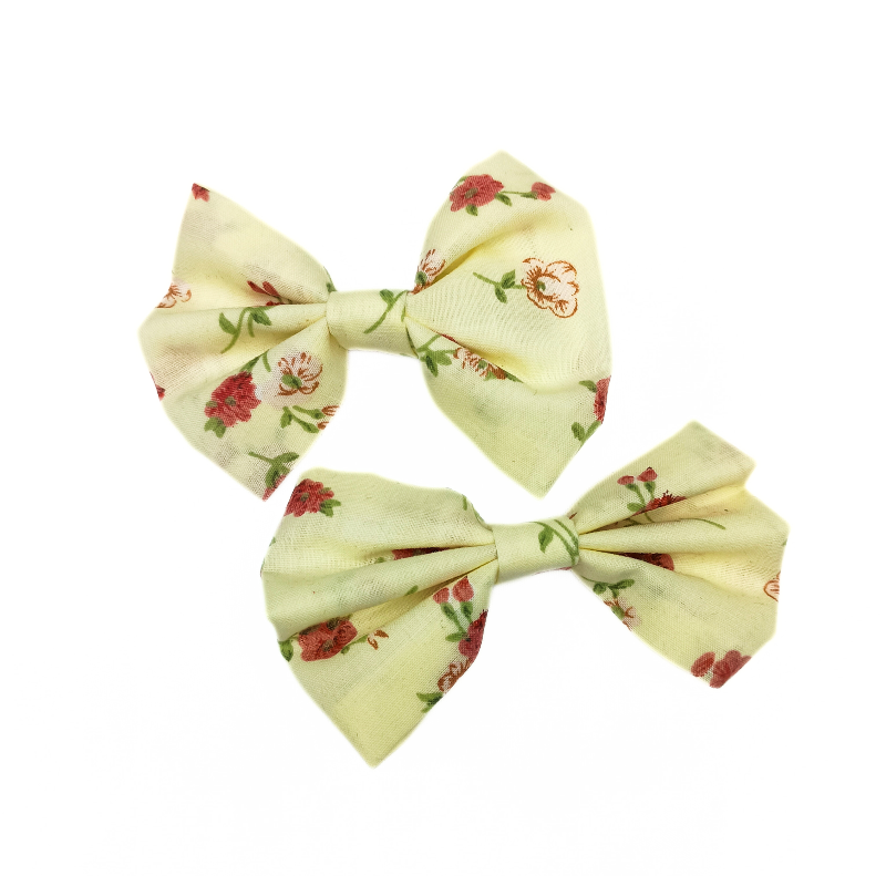 Cream Floral Hair Bows