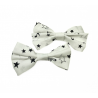 White & Black Musical Note Hair Bows