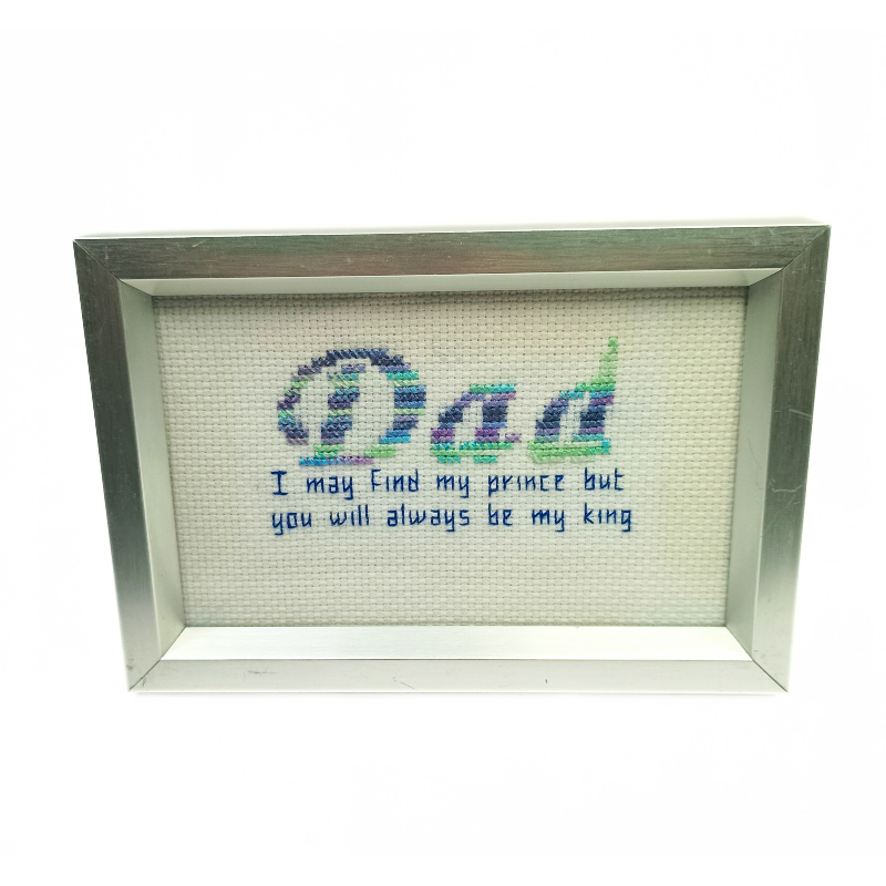 Framed Cross Stitch - Dad with quote