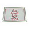 Framed Cross Stitch - Live Laugh Love Wine