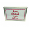 Framed Cross Stitch - Live Laugh Love Wine
