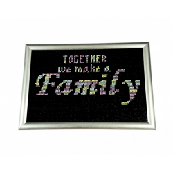 Framed Cross stitch - Together we make a Family