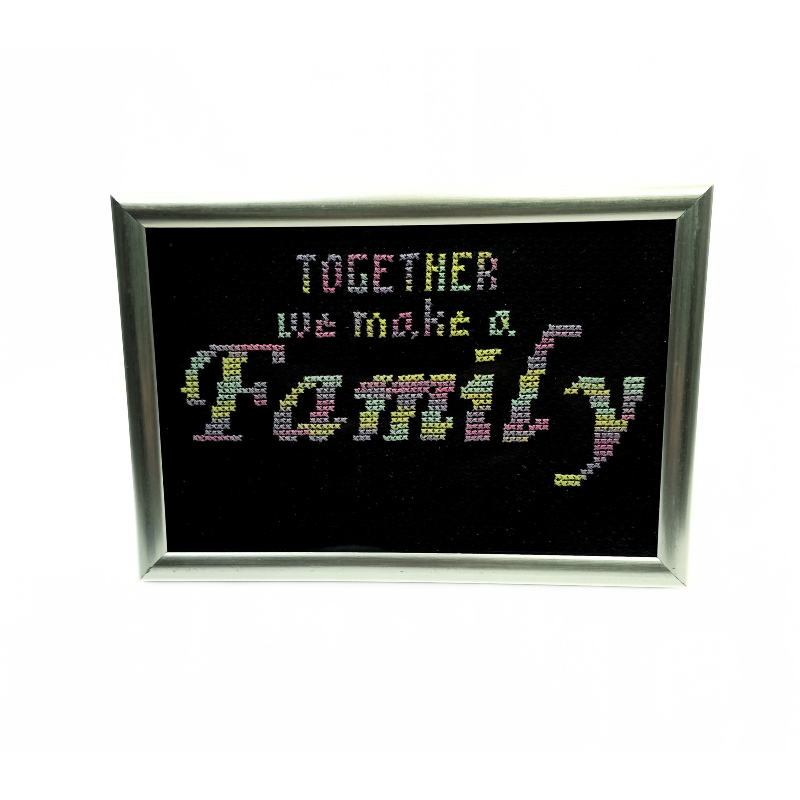 Framed Cross stitch - Together we make a Family