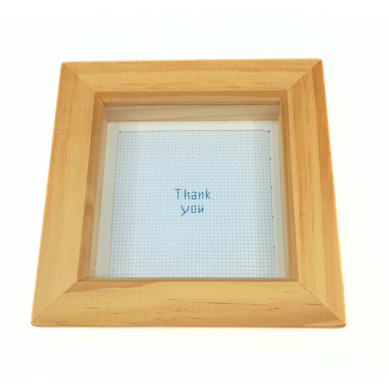 Framed Cross stitch - Thank You