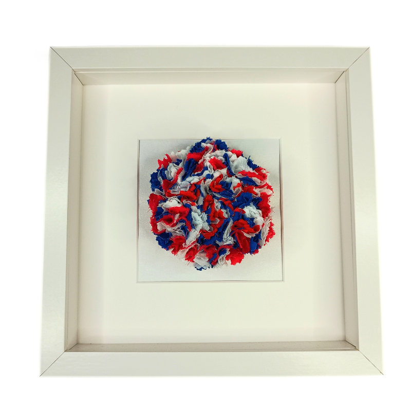 Red, Blue & White Flower Framed Picture