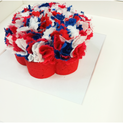 Red, Blue & White Flower Framed Picture