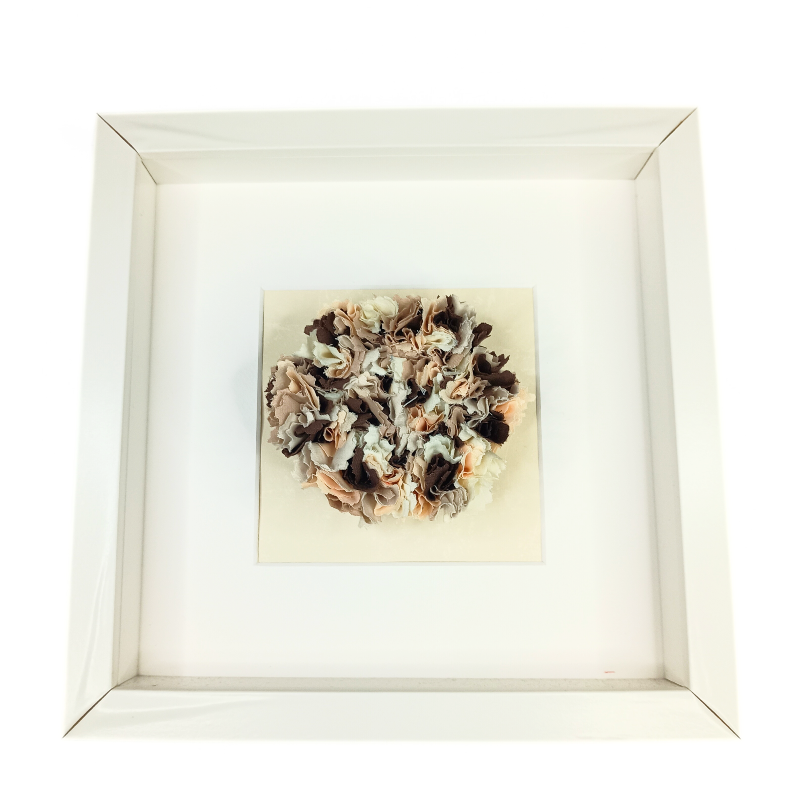 Brown & Cream Flower Framed Picture